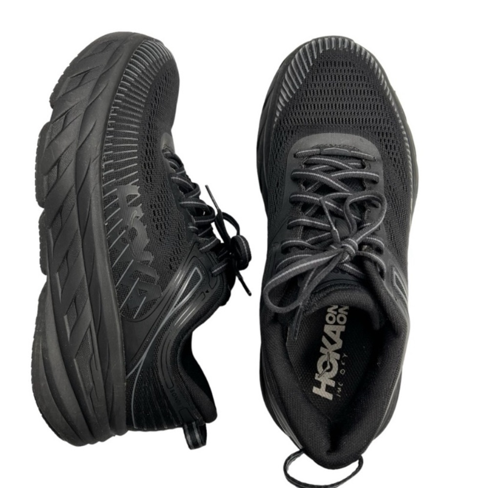 Women's Hoka One One Bondi 7 Black/Black Mesh sz 8